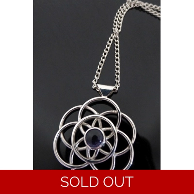 Flower of Life Necklace  Iolite title=
